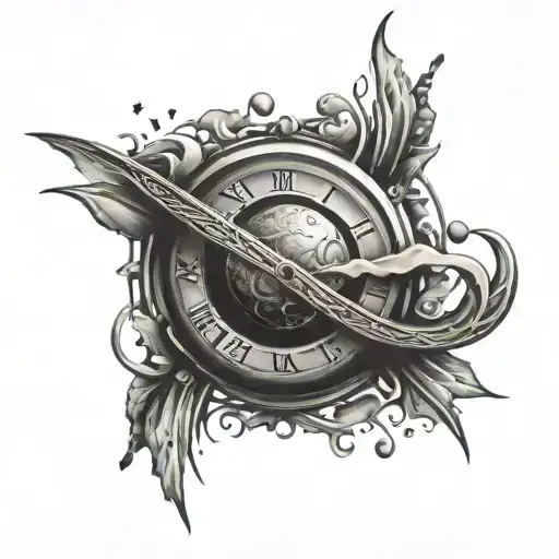 Broken Clock Face With The Planet Saturn And The Word Good Days