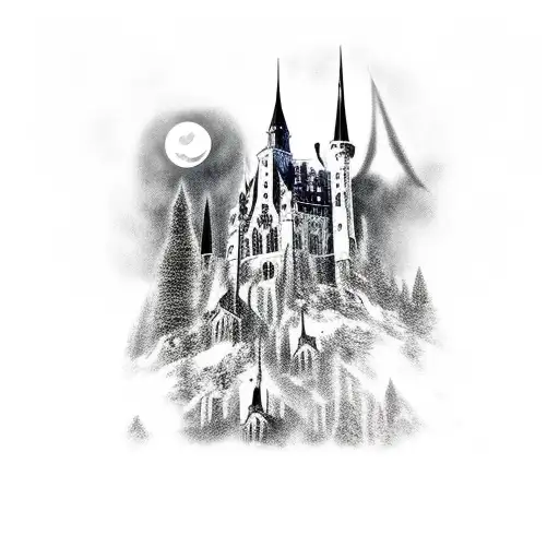 Gothic Dark Castle Moonlight