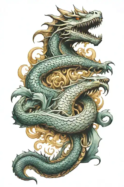 Leviathan And Dragon Wrapped