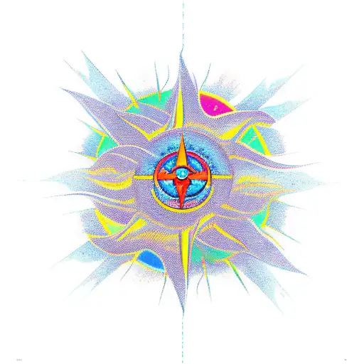 Symbolic Design Combining Gay Militant Symbols With Sun Rays