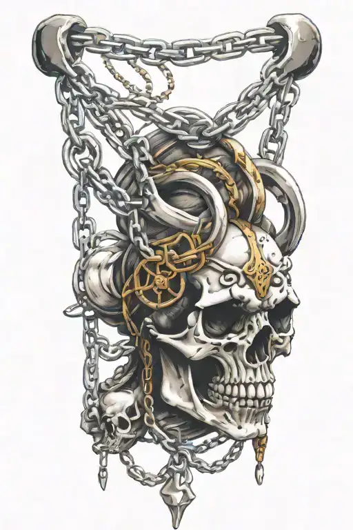 Skull Chains Wolf Vikings