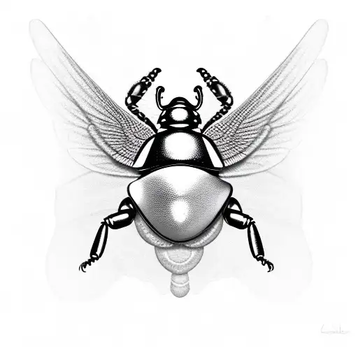 Winged Egyptian Scarab Beetle