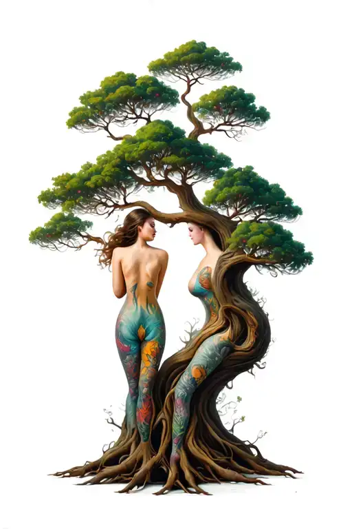 Tree With Women Full Body