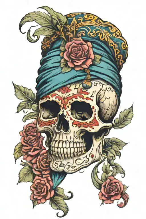Day Of The Dead Skull With A Turban