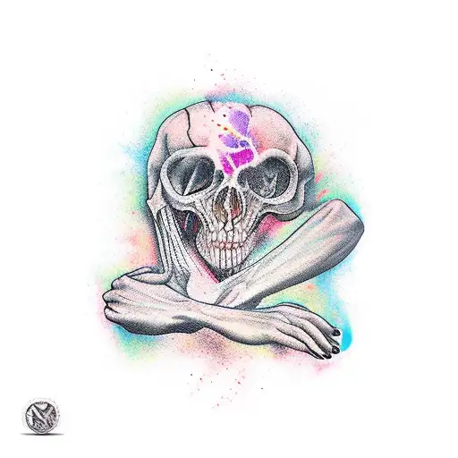 An Upper Arm Tattoo That Extends A Little To Hands