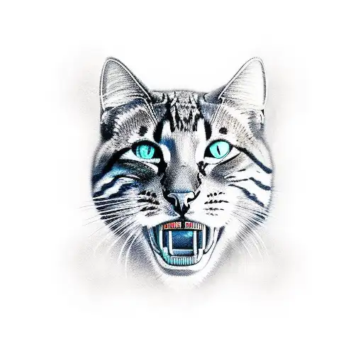 Half-sun With A Feline Jaw Open At The Bottom And A Broken Fang