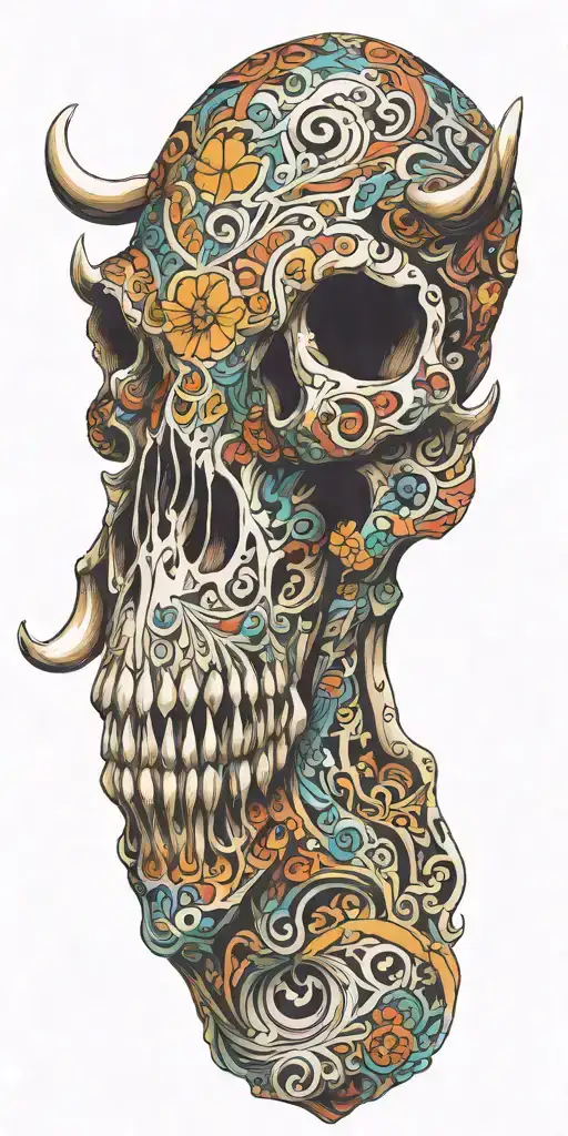 Kaleidescope Bull Skull