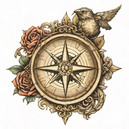 Letter T Compass Rose