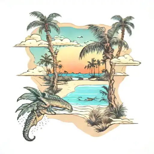 Florida Beaches Mixed With Arizona Deserts With Alligators And Live Oaks