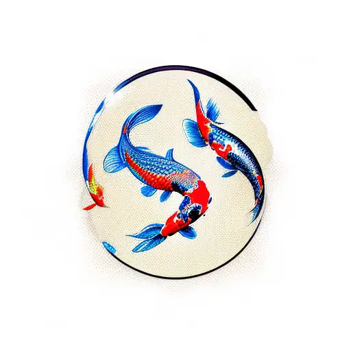 Koi Fish With Phoneix