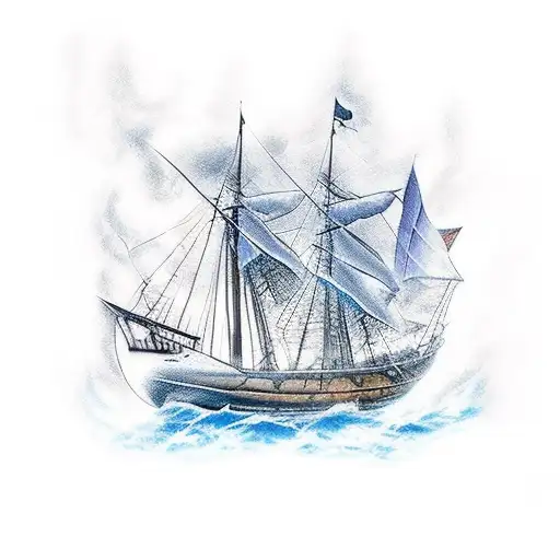 Caravela Boat In Fire