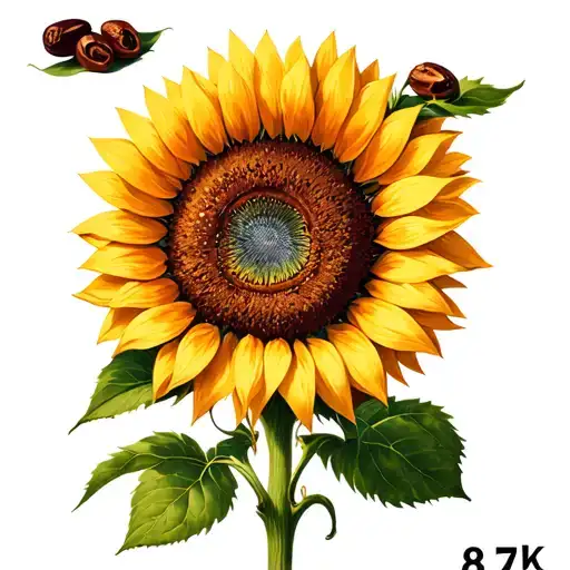 A Sunflower With Dates And The Number 72
