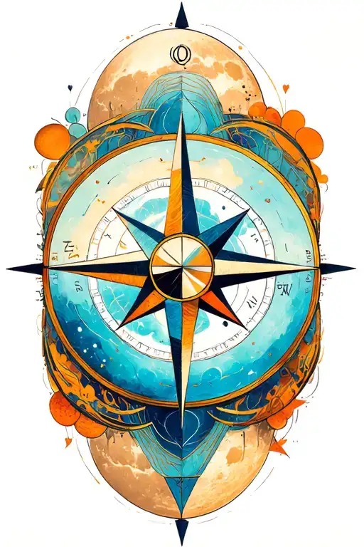Moon Compass Geometric Design Incorporating