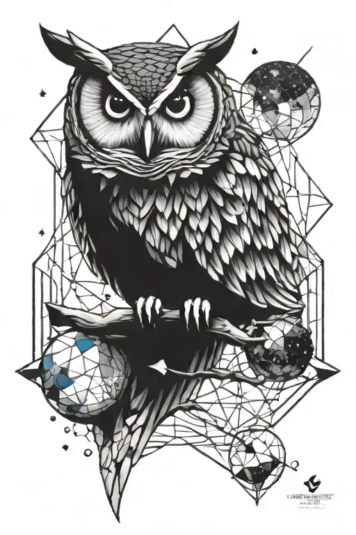 Geometric Owl Space Themed