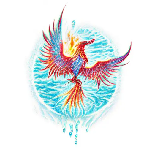 Phoenix With Water And Fire