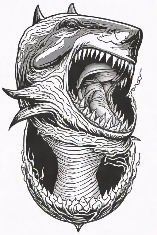 Shark With Mouth Wide Open