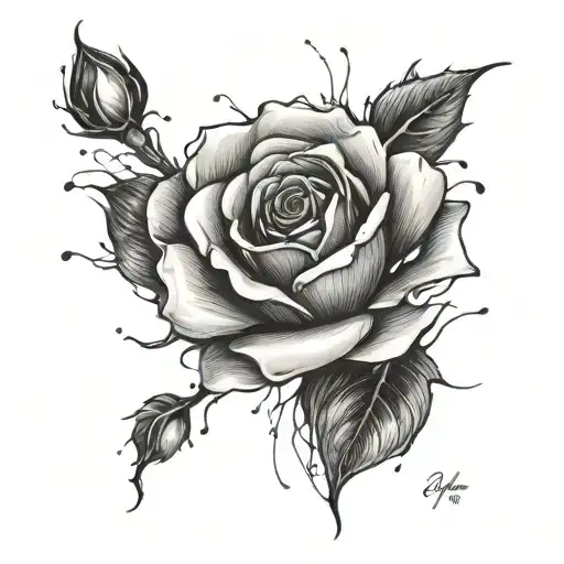 Rose With Names In Petals Falling Apart