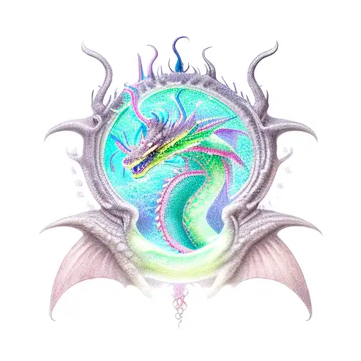 A Mythical Creature Combining Elements Of A Dragon And A Biotechnology Microscope