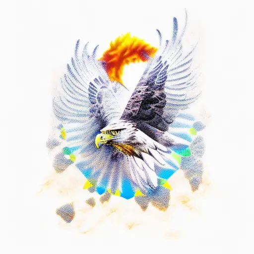 Angry Golden Eagle Flying Downward