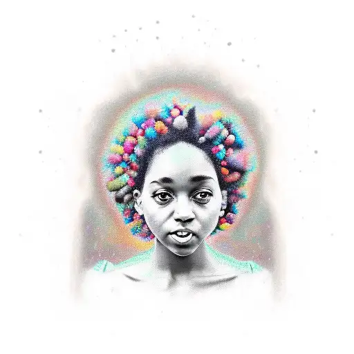 Black Girl With Beautiful Long Fro Crying With Her Bible Out And God Has His Hands On Her Shoulder