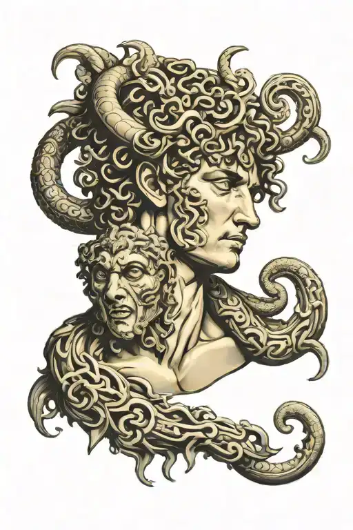 Perseus With The Head Of Medusa Surrounded