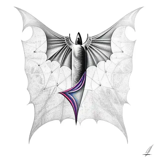 Bat With Patterns In The Wings
