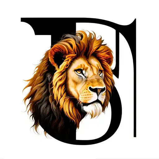 Lion With Letter O T Embedded