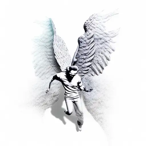 Art Sculpture Of Falling Male Angel