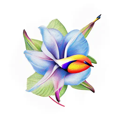 Peach Tulip And Bird Of Paradise Flower