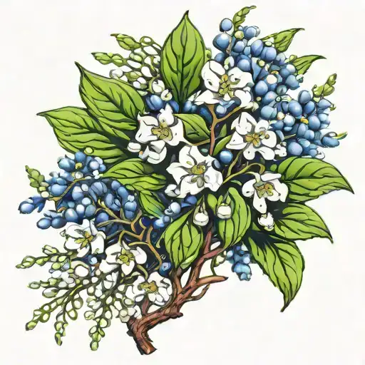 Hawthorn And Lily Of The Valley Intertwined With Eachother