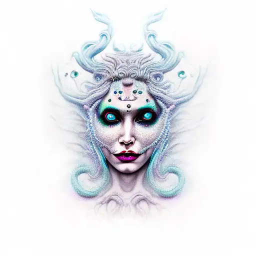 Gorgeous Dark Themed Madusa With Beautiful Tears And Grinning