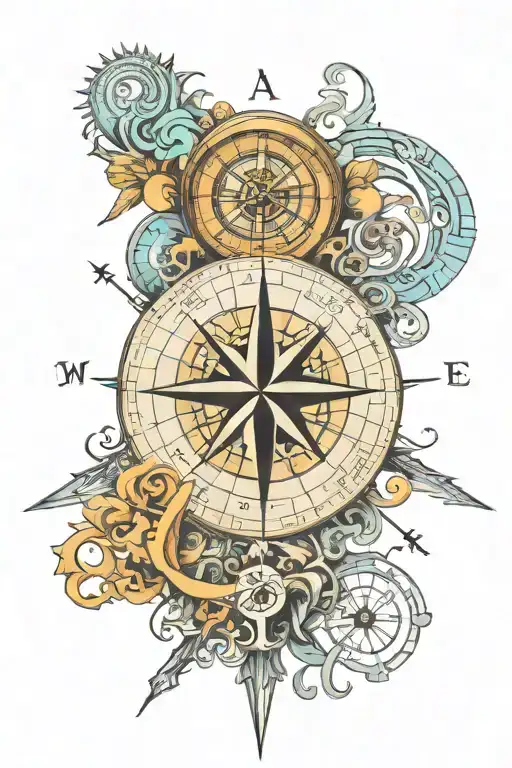 Compass With Infinity Symbol And Words Marlisha