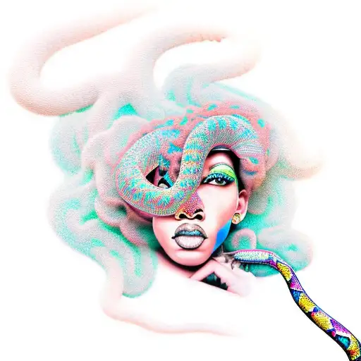 Afro Lady With Snake