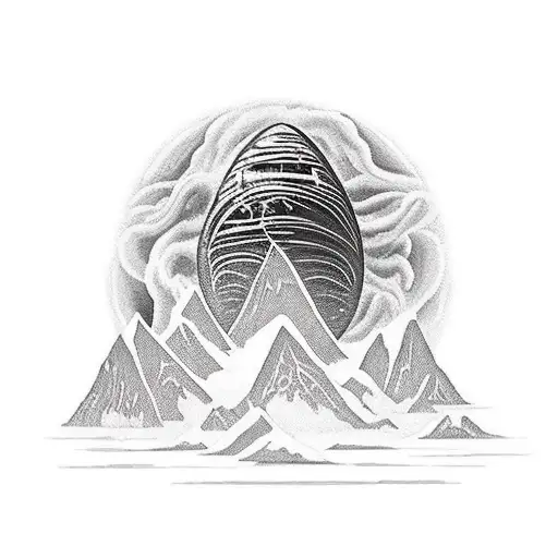 A Spooky Alien Spaceship Emerging From A Mountain Lake