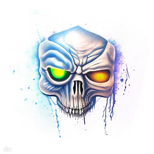 Scary Mask With Blue