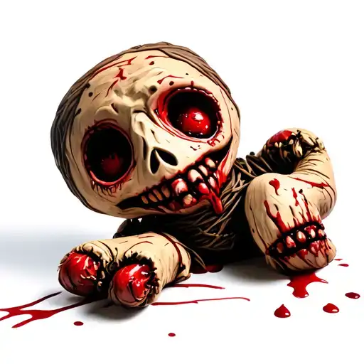 Scary Voodoo Doll With Blood Dripping
