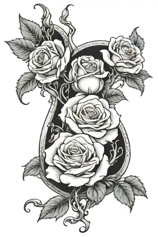 Semicolon Mixed With Roses Intertwined