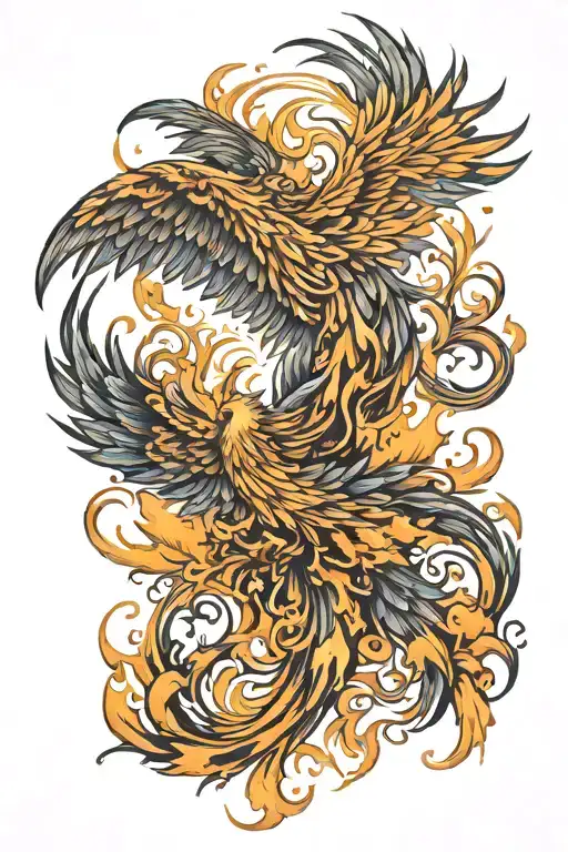 Phoenix Rising From Flames