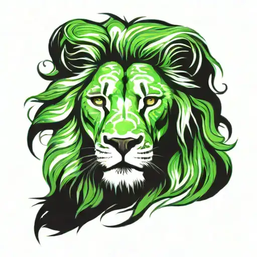 Lion With Green Eyes