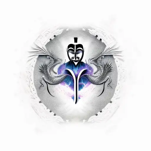 V For Vendetta Portrait With Japanese Dragon Background