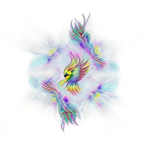 Phoenix Wrapped Around An Empty Circle