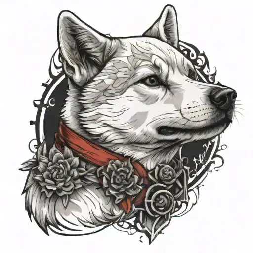 White Gothic Shiba Inu Dog