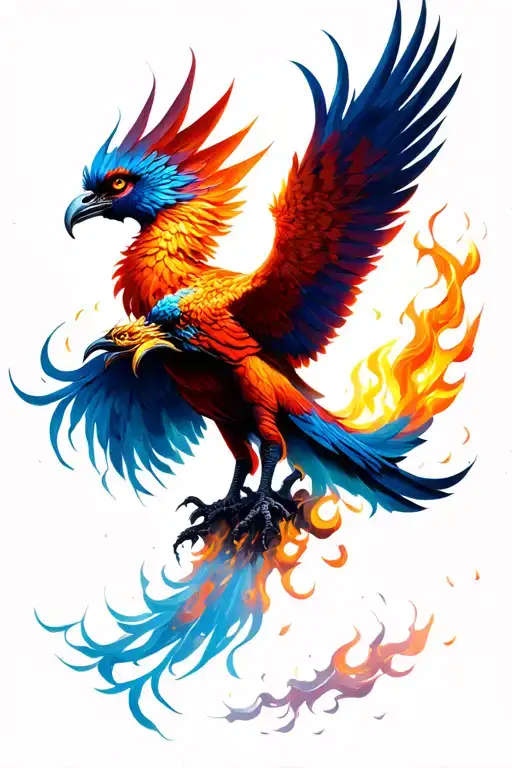 Slim Phoenix Rising From The Ashes Symbolizing Rebirth