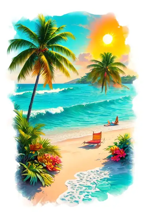 Sunny Beach Scene Chill Vibe