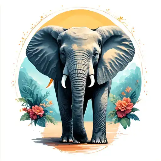 Elephant In A Room Minimal Tattoo Design