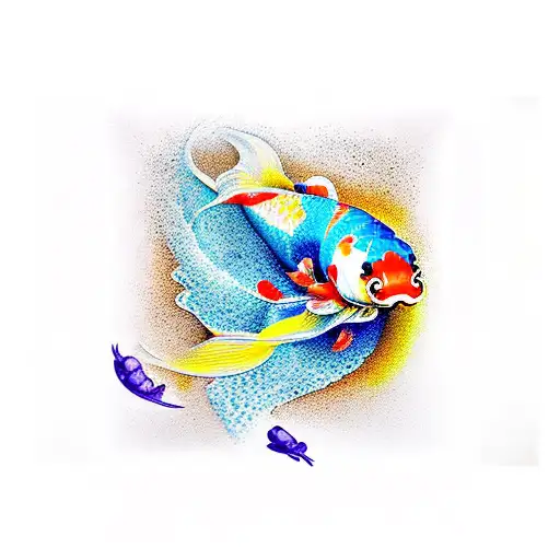 Koi Fish And Water Lillis