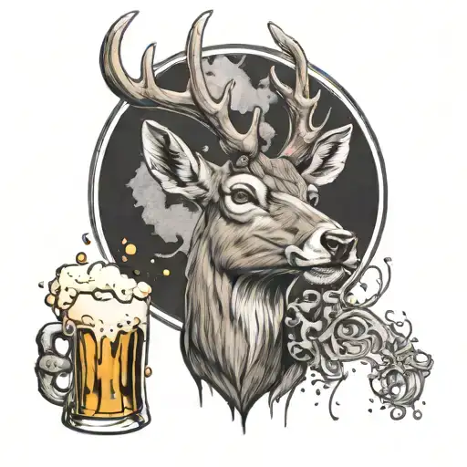 Buck With A Beer And White Powder On The Nose Ring