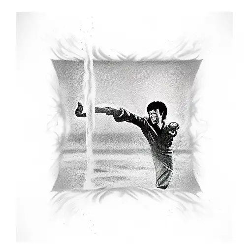 Bruce Lee With Be Like Water Message