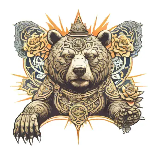 Buddhist Bear Meditating