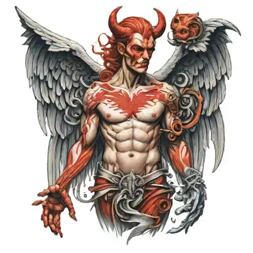 Devil Man Under Angel Wings Perfect